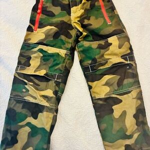 Mini Boden Camouflage Pants with Orange Lining